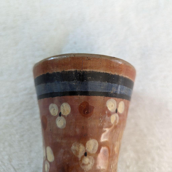 Vintage Tonala Hand Painted Mexican Folk art Pottery Vase - Picture 8 of 15